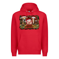 Red merry christmas farm animals Premium Hoodie - RanaPortraitStore