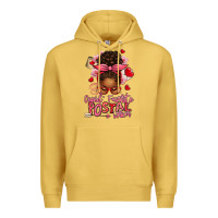 Antique Gold cupid's favorite postal worker afro messy bun Premium Hoodie - texasbilliewilder