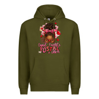Army Green cupid's favorite postal worker afro messy bun Premium Hoodie - texasbilliewilder