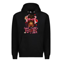 Black cupid's favorite postal worker afro messy bun Premium Hoodie - texasbilliewilder