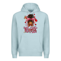 Blue Mist cupid's favorite postal worker afro messy bun Premium Hoodie - texasbilliewilder