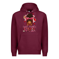 Burgundy cupid's favorite postal worker afro messy bun Premium Hoodie - texasbilliewilder