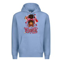 Colony Blue cupid's favorite postal worker afro messy bun Premium Hoodie - texasbilliewilder