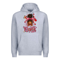 Heather Grey cupid's favorite postal worker afro messy bun Premium Hoodie - texasbilliewilder