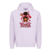 Lilac cupid's favorite postal worker afro messy bun Premium Hoodie - texasbilliewilder