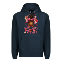 Navy cupid's favorite postal worker afro messy bun Premium Hoodie - texasbilliewilder