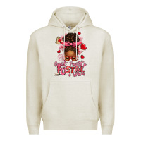 Oatmeal Heather cupid's favorite postal worker afro messy bun Premium Hoodie - texasbilliewilder