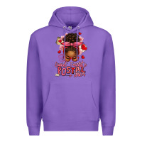 Purple cupid's favorite postal worker afro messy bun Premium Hoodie - texasbilliewilder