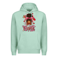 Seafoam cupid's favorite postal worker afro messy bun Premium Hoodie - texasbilliewilder