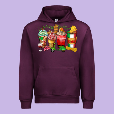 Italy Coffee Cups Urban Hoodie Designed By Zillion Design Studio