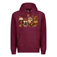 Burgundy melanin afro coffee cups Premium Hoodie - Zillion Design Studio
