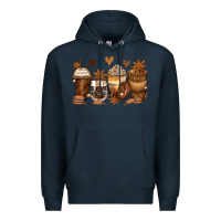 Navy melanin afro coffee cups Premium Hoodie - Zillion Design Studio