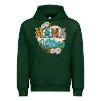 Forest Green mama vibes with daisies Urban Hoodie - texasbilliewilder