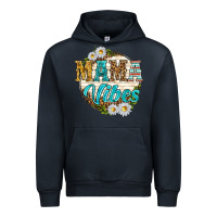 Navy mama vibes with daisies Urban Hoodie - texasbilliewilder