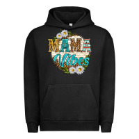 Pigment Black mama vibes with daisies Urban Hoodie - texasbilliewilder