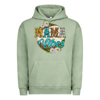 Pigment Oil Green mama vibes with daisies Urban Hoodie - texasbilliewilder