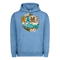 Pigment Pebble Blue mama vibes with daisies Urban Hoodie - texasbilliewilder