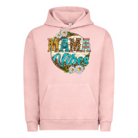 Pigment Salmon mama vibes with daisies Urban Hoodie - texasbilliewilder