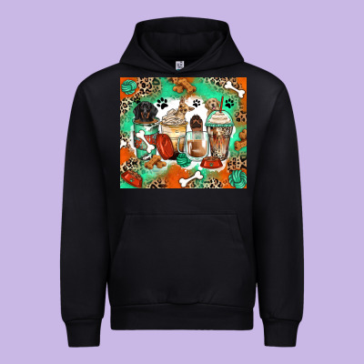 Dog Coffee Cups Urban Hoodie Designed By Zillion Design Studio