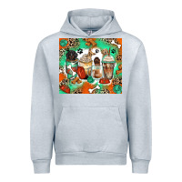 Heather Grey dog coffee cups Urban Hoodie - Zillion Design Studio