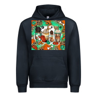 Navy dog coffee cups Urban Hoodie - Zillion Design Studio