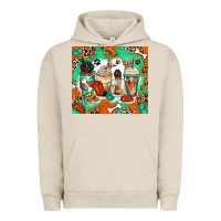 Pigment French Oak dog coffee cups Urban Hoodie - Zillion Design Studio