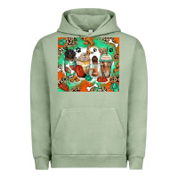 Pigment Oil Green dog coffee cups Urban Hoodie - Zillion Design Studio