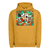 Pigment Peanut Butter dog coffee cups Urban Hoodie - Zillion Design Studio