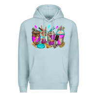 Blue Mist hair hustler coffee cups Premium Hoodie - Zillion Design Studio
