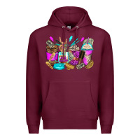 Burgundy hair hustler coffee cups Premium Hoodie - Zillion Design Studio