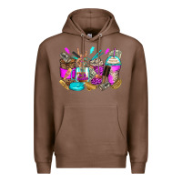Chestnut hair hustler coffee cups Premium Hoodie - Zillion Design Studio