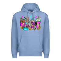 Colony Blue hair hustler coffee cups Premium Hoodie - Zillion Design Studio
