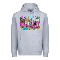 Heather Grey hair hustler coffee cups Premium Hoodie - Zillion Design Studio