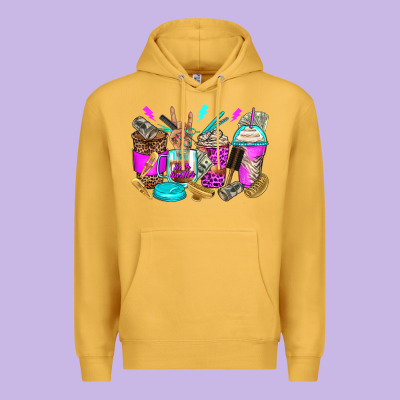 Hair Hustler Coffee Cups Premium Hoodie Designed By Zillion Design Studio