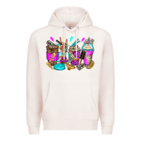 Pale Pink hair hustler coffee cups Premium Hoodie - Zillion Design Studio