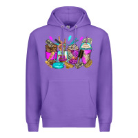 Purple hair hustler coffee cups Premium Hoodie - Zillion Design Studio