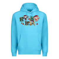 Ocean Blue hohoho farm animals Premium Hoodie - RanaPortraitStore