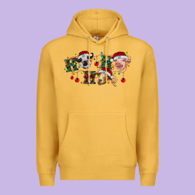 Hohoho Farm Animals Premium Hoodie Designed By Ranaportraitstore