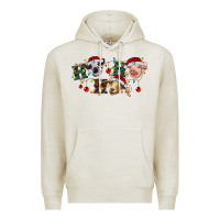 Oatmeal Heather hohoho farm animals Premium Hoodie - RanaPortraitStore