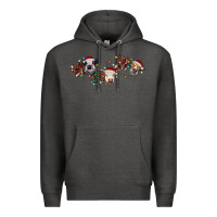 Charcoal Heather hohoho christmas cows Premium Hoodie - RanaPortraitStore