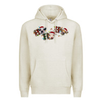 Oatmeal Heather hohoho christmas cows Premium Hoodie - RanaPortraitStore