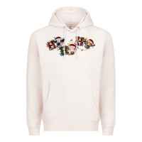 Pale Pink hohoho christmas cows Premium Hoodie - RanaPortraitStore