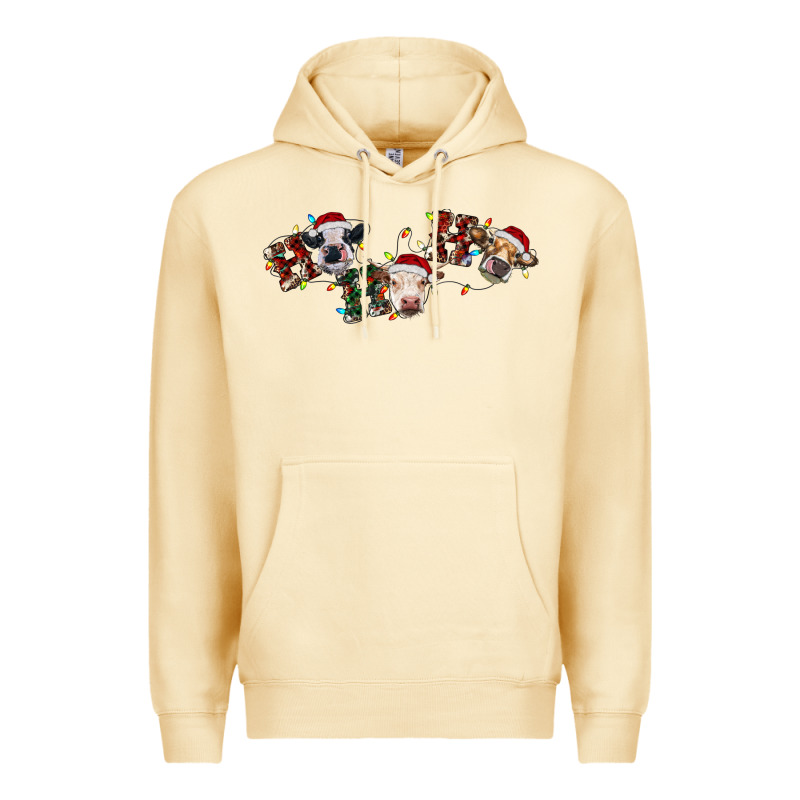 Hohoho Christmas Cows Premium Hoodie by RanaPortraitStore | Teevron