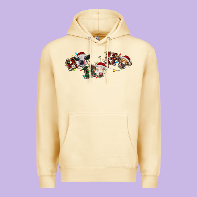 Hohoho Christmas Cows Premium Hoodie Designed By Ranaportraitstore