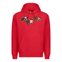 Red hohoho christmas cows Premium Hoodie - RanaPortraitStore