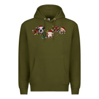 Army Green hohoho christmas cows Premium Hoodie - RanaPortraitStore