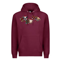 Burgundy hohoho christmas cows Premium Hoodie - RanaPortraitStore