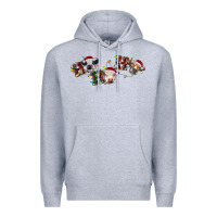 Heather Grey hohoho christmas cows Premium Hoodie - RanaPortraitStore
