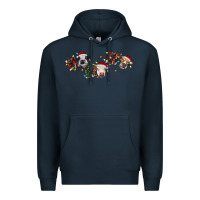 Navy hohoho christmas cows Premium Hoodie - RanaPortraitStore