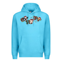 Ocean Blue hohoho christmas cows Premium Hoodie - RanaPortraitStore